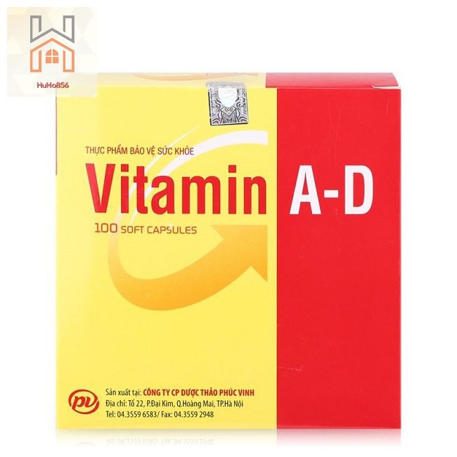 Vitamin A D Gold - Hỗ Trợ Giảm Khô Mắt, Quáng Gà và Còi Xương ở Trẻ Em, Người Cao Tuổi Loãng Xương -Hộp 100 viên