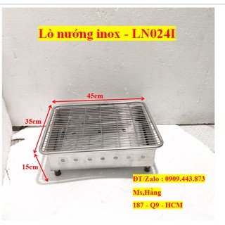 Lò Nướng Than Inox Có Chân Thấp LN024I - KT 45x35x15cm