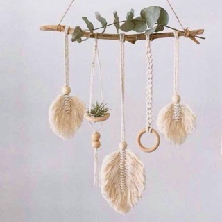 Dây treo tường trang trí dây treo lá macrame trang trí