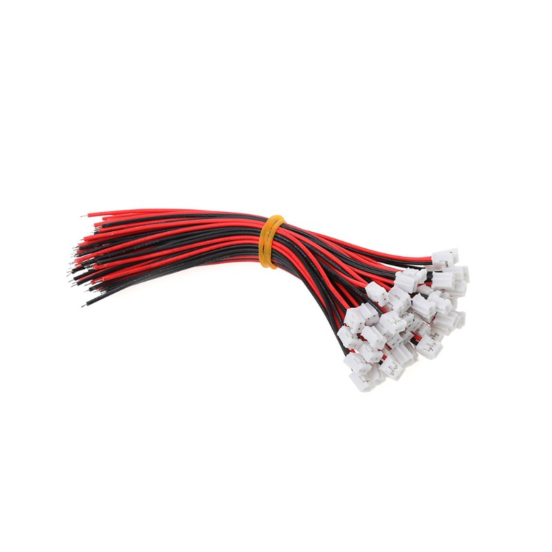 ★TOY♣ 50 SETS Mini Micro JST 2.0 PH 2-Pin Connector Plug with Wires Cables 120MM 26AWG