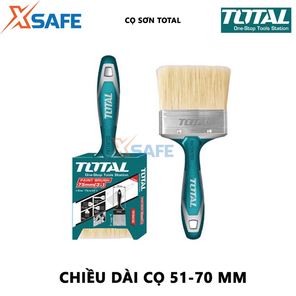 Cọ sơn TOTAL Chổi quét sơn chiều dài cọ 51-70mm, rộng 1-4 inch, độ dày cọ 16-22mm, tay cầm cao su chất lượng tốt - XSAFE