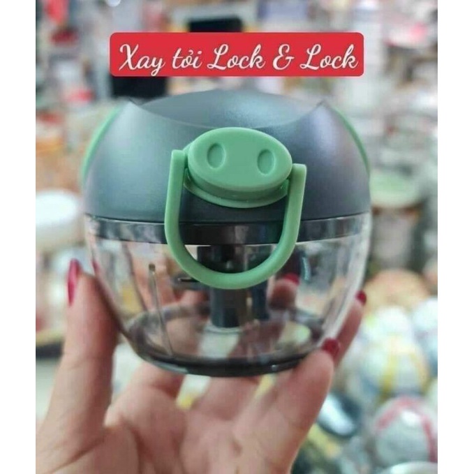 Máy xay tỏi ớt, xay đồ ăn dặm Lock&Lock hình con heo cầm tay mini chính hãng