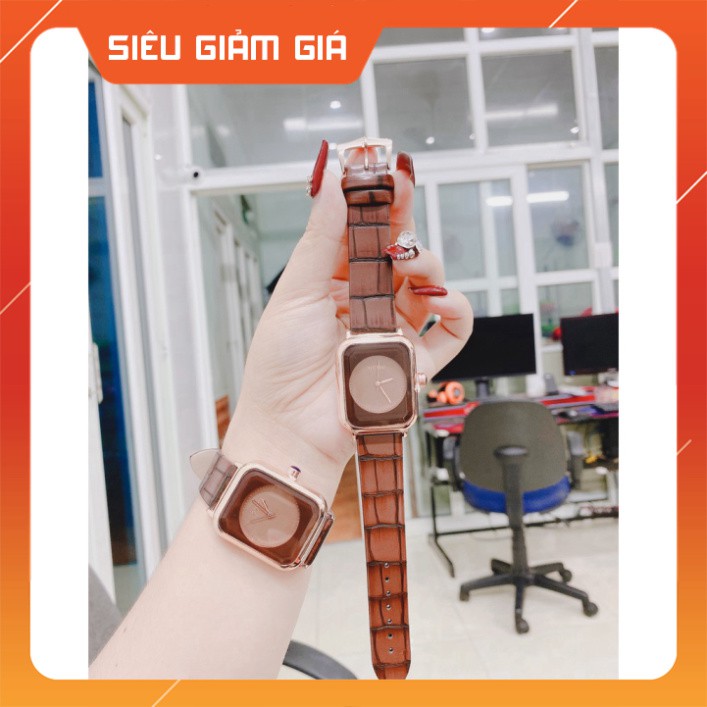 Đồng hồ nữ dây da mặt chữ nhật G.u.o.u siêu xinh , da siêu mêm , siêu bền hợp thời trang - donghoket - GCNN-ketstore | BigBuy360 - bigbuy360.vn