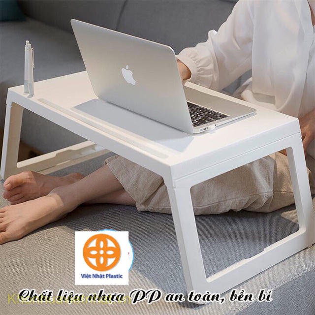 Bàn học gấp gọn nhựa Việt Nhật có khe cắm Ipad, bàn học làm việc thông minh,decor trang trí phòng gọn nhẹ tiện lợi 2021