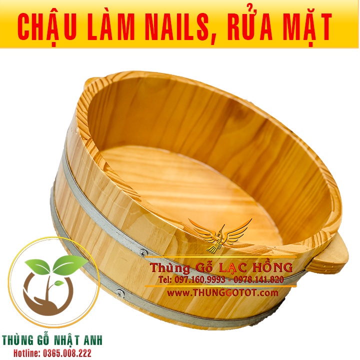 Chậu Gỗ Rửa Mặt, Ngâm Tay, Ngâm Chân Làm Nails