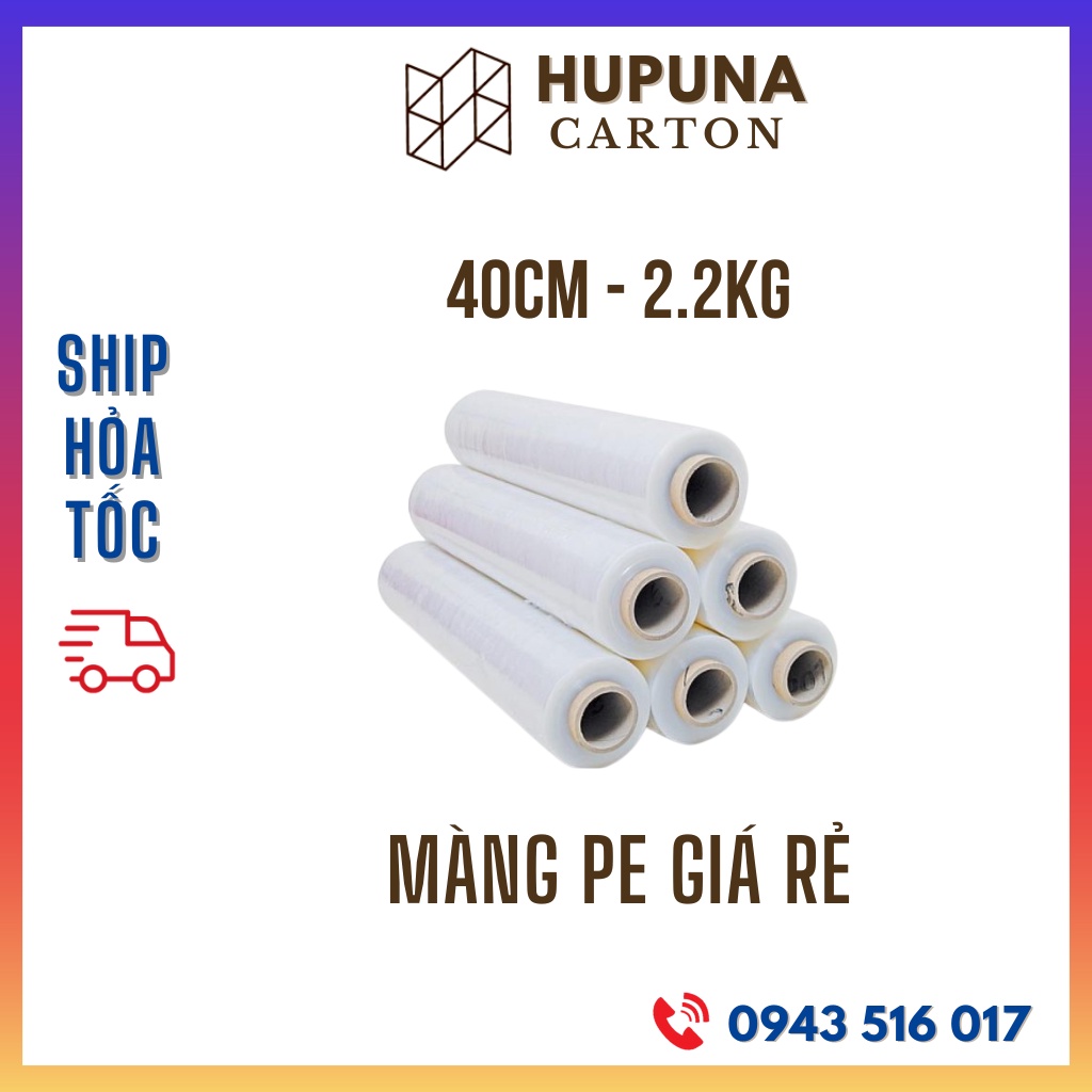 ( Khổ 40cm 2.2kg) Màng PE trắng trong, màng chít, nilong bọc hàng lõi nhỏ giá rẻ Hà Nội