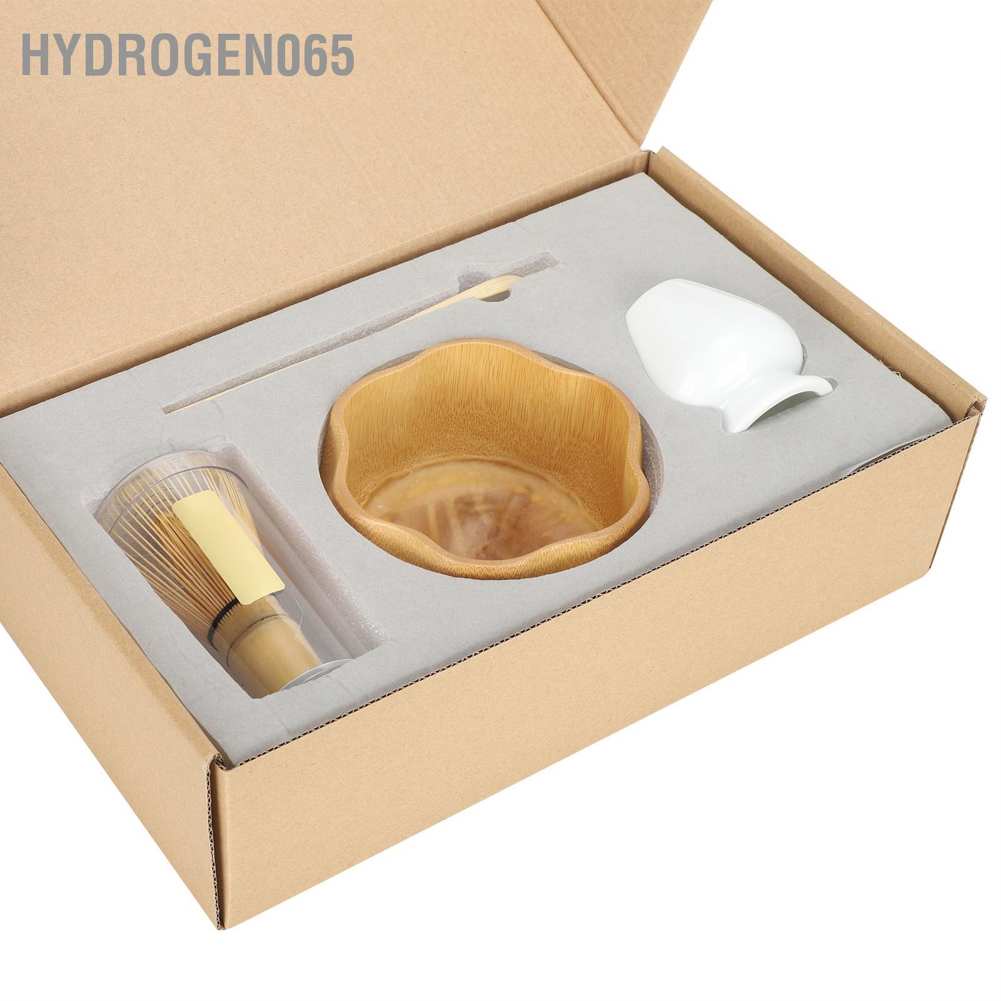 Hydrogen065 Matcha Making Tool Set Bamboo Tea Whisk Scoop Bowl Ceramic Holder Teaware