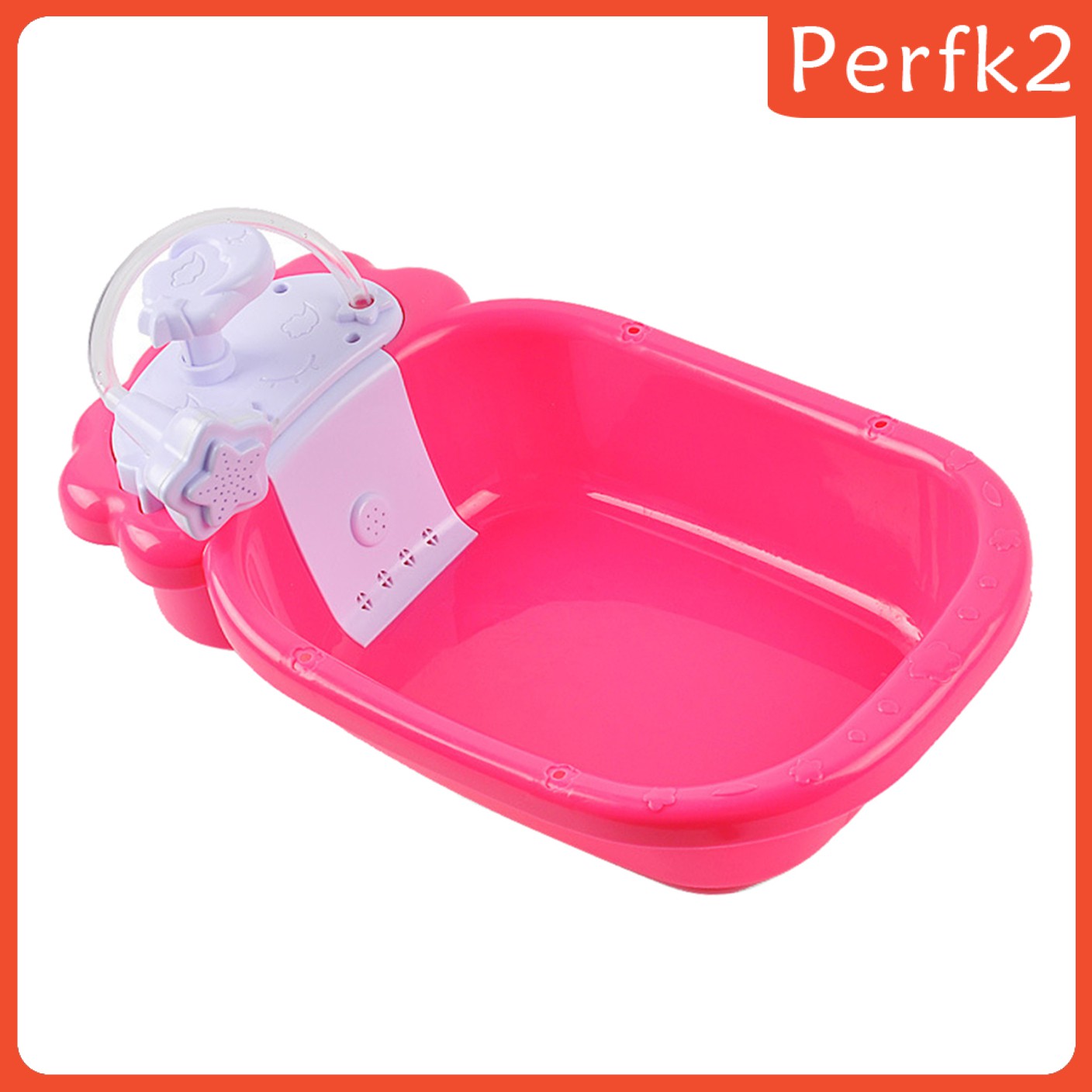 [PERFK2] Doll Bath Play Tub with Shower Pretend Play Infant Baby Kids Doll Toy Bathtub