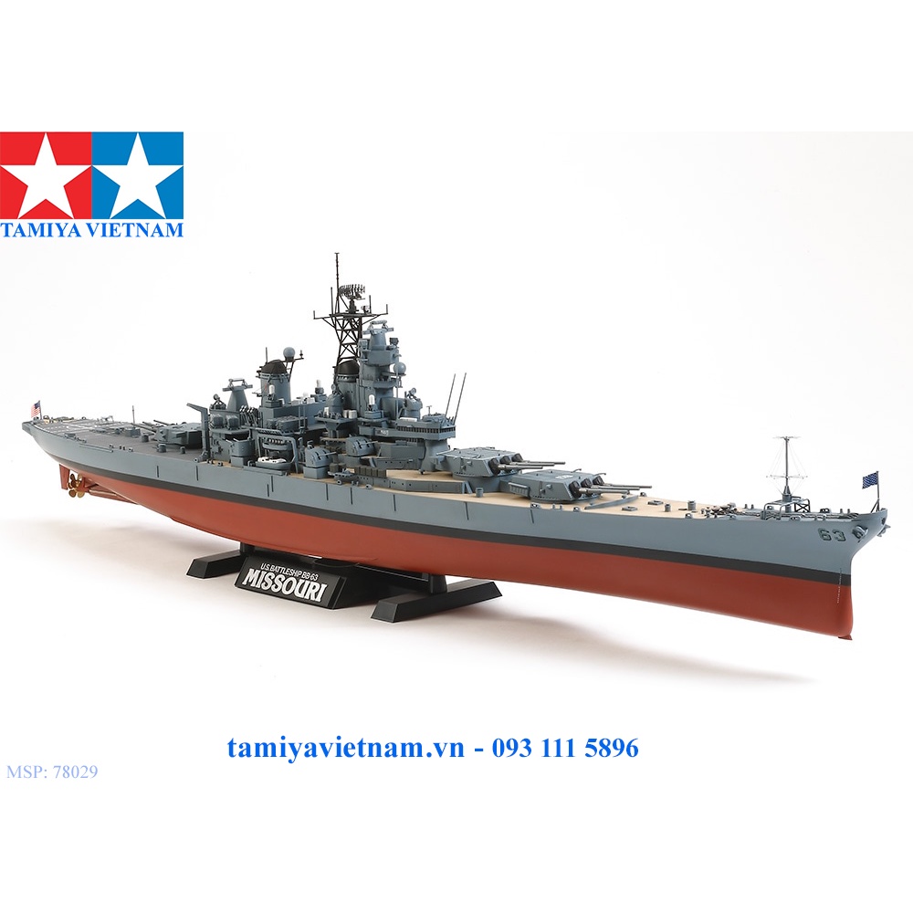 78029 Mô hình chiến hạm quân sự 1/350 SCALE U.S. BATTLESHIP BB-63 MISSOURI (CIRCA 1991)