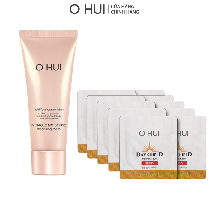 [HB Gift] Bộ sữa rửa mặt sạch sâu OHUI Foam Cleanser 80ml và 1 mặt nạ tinh chất chống lão hoá OHUI Prime Advance Gimmick