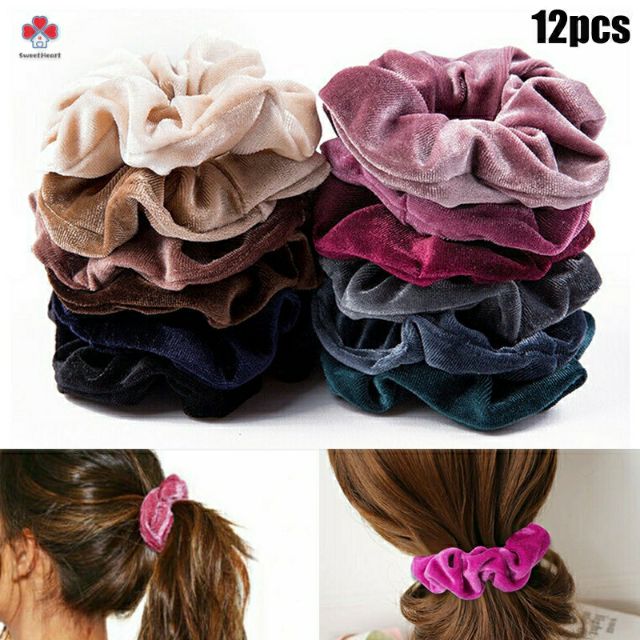 Cột tóc nhung màu trơn cỡ 8-10cm tùy màu mã 111
