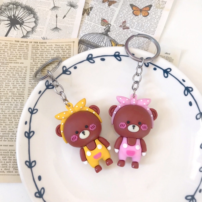 Móc Khoá Bé Gấu Đeo Bờm