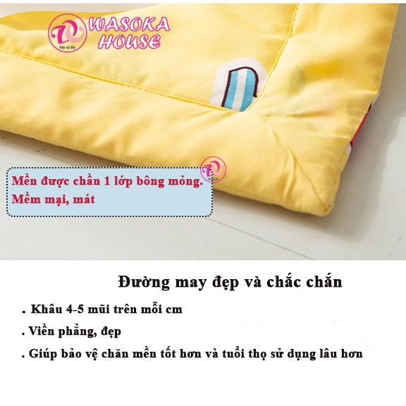 Chăn mền lụa Hàn Quốc cho bé, mềm mát thích hợp mùa hè , họa tiết vui nhộn thích thú