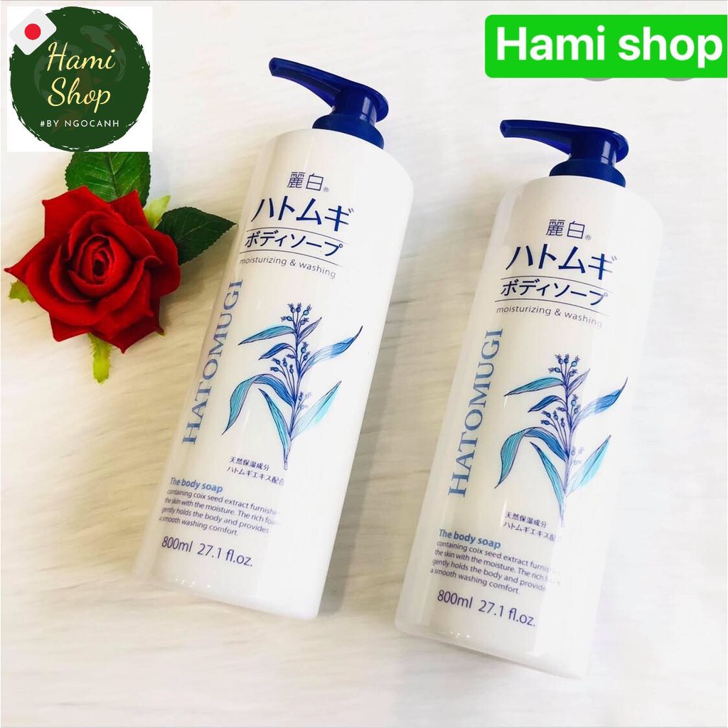 Sữa tắm trắng da Hatomugi 800ml hamishop