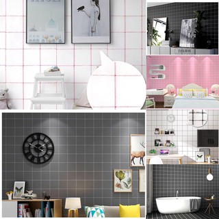 decal 1m giấy dán tường mẫu ô vuông bự châu âu hiện đại - có sẵn keo dán