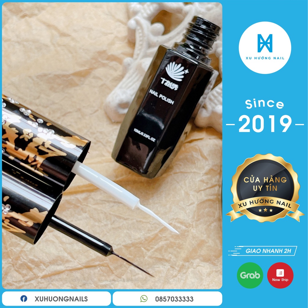 Gel Vẽ Nét Hoa Mai Cao Cấp - gel vẽ nét mảnh chai 12ml Đen/Trắng