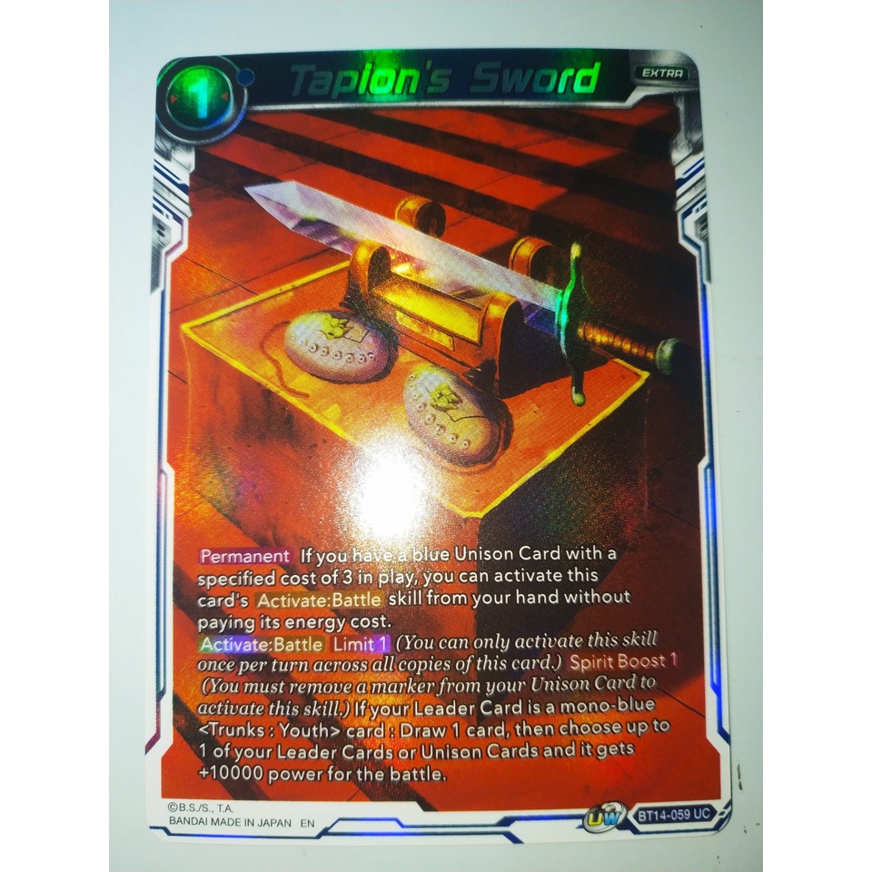 Thẻ bài Dragonball - TCG - Tapion's Sword / BT14-059'