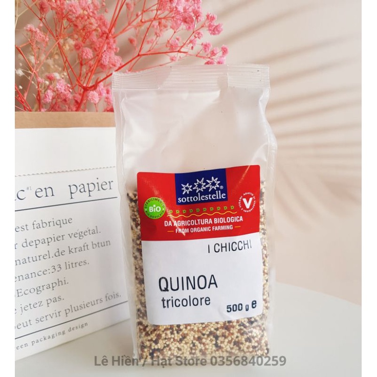Hạt diêm mạch Quinoa hữu cơ 3 màu Sottolestelle 500
