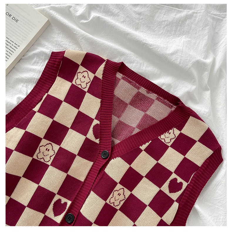 Áo len không tay cổ chữ V thời trang cho nữ