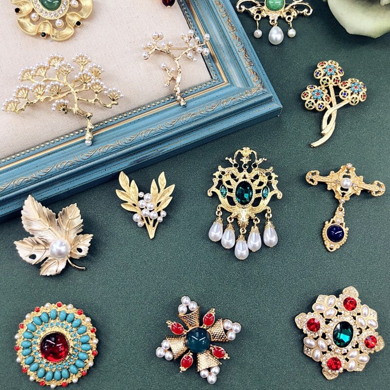 Ghim Cài Áo Đính Ngọc Trai Kiểu Vintage Thời Trang Cho Nữ