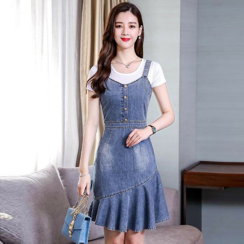 Đầm Yếm Jean Đuôi Cá Có Size XXL