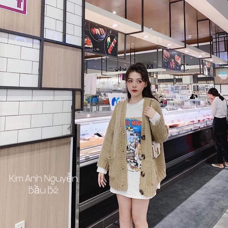 SÉT ÁO PHÔNG TRẮNG MICKY KÈM CADIGAN CHẤT SIÊU ĐẸP