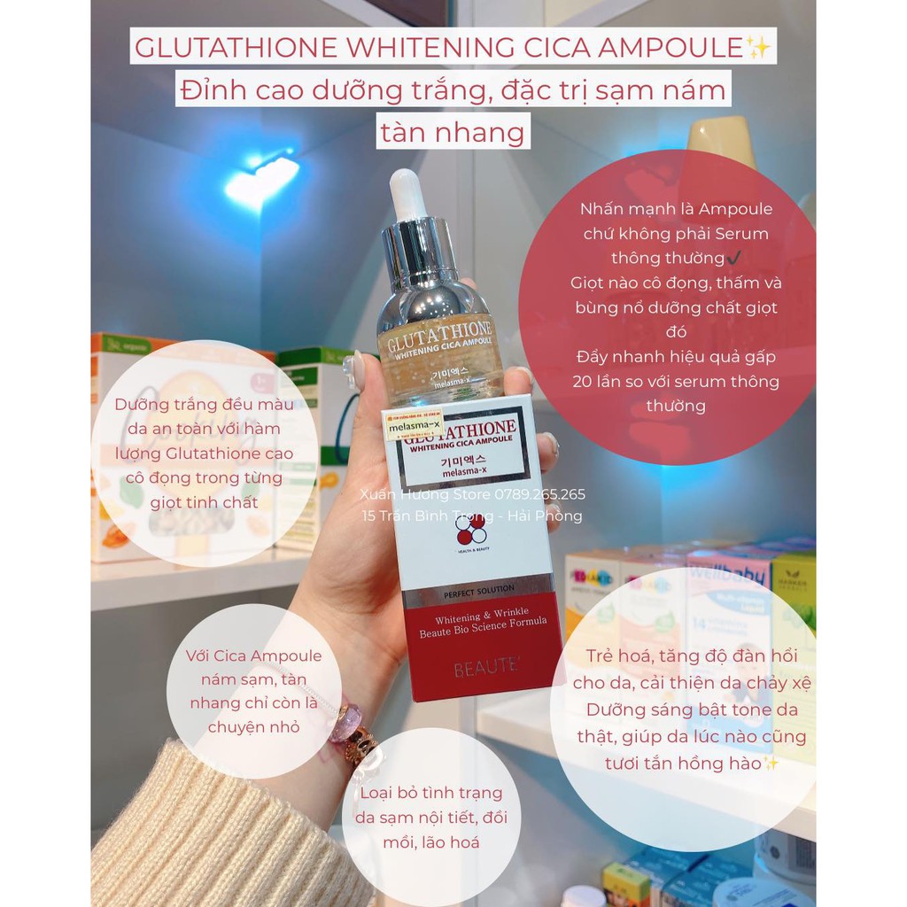 Serum dưỡng trắng Glutathione Whitening Cica Ampoule