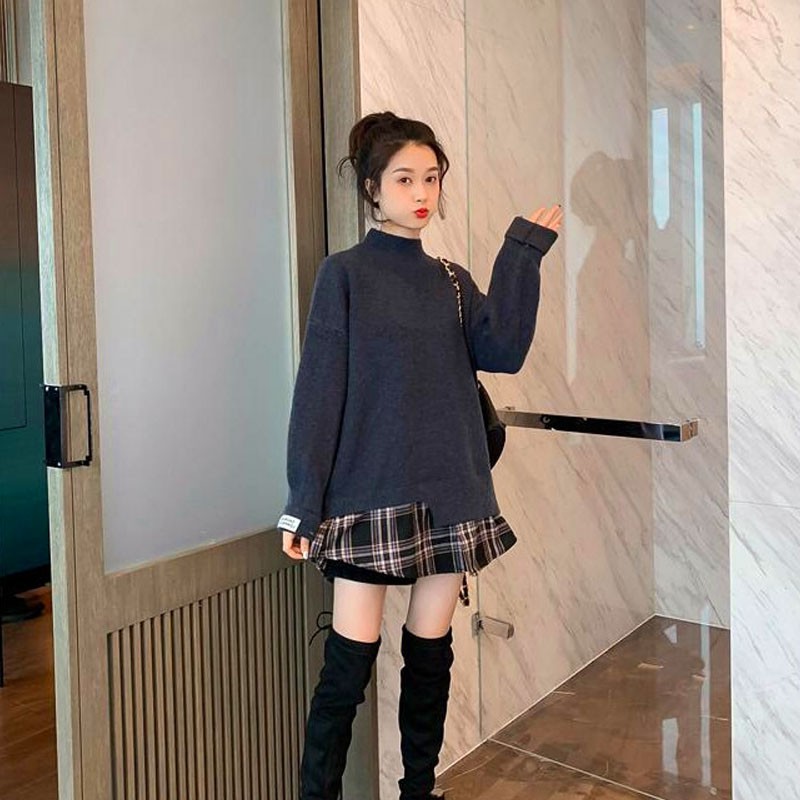 Áo Len Kẻ Sọc Phong Cách Hàn Quốc- 2 Màu Nâu và Đen | BigBuy360 - bigbuy360.vn