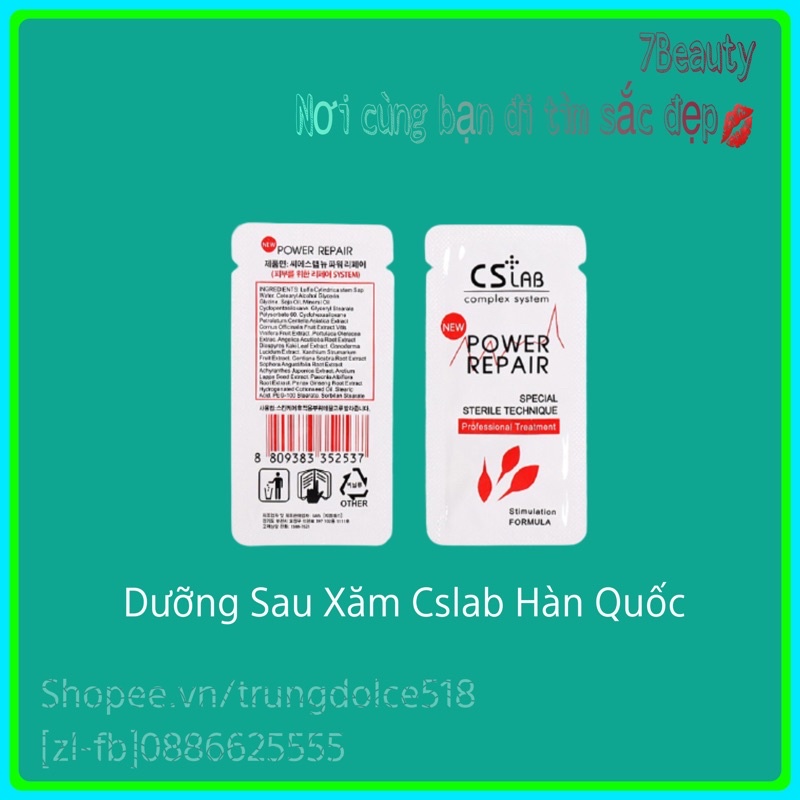 Dưỡng CS Lab Tái Tạo Da Sau Phun Xăm Thẩm Mỹ(10 gói nhỏ)