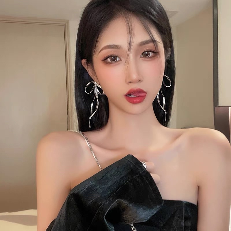 Bông tai nơ kim loại mã RE-81