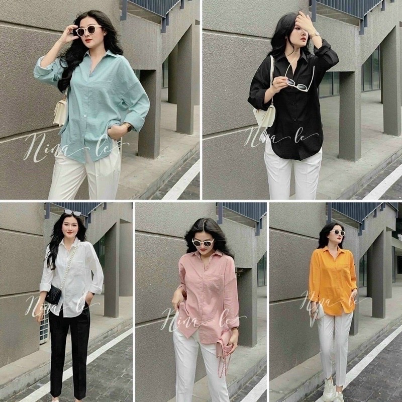 ÁO SƠ MI TRƠN PHOM RỘNG