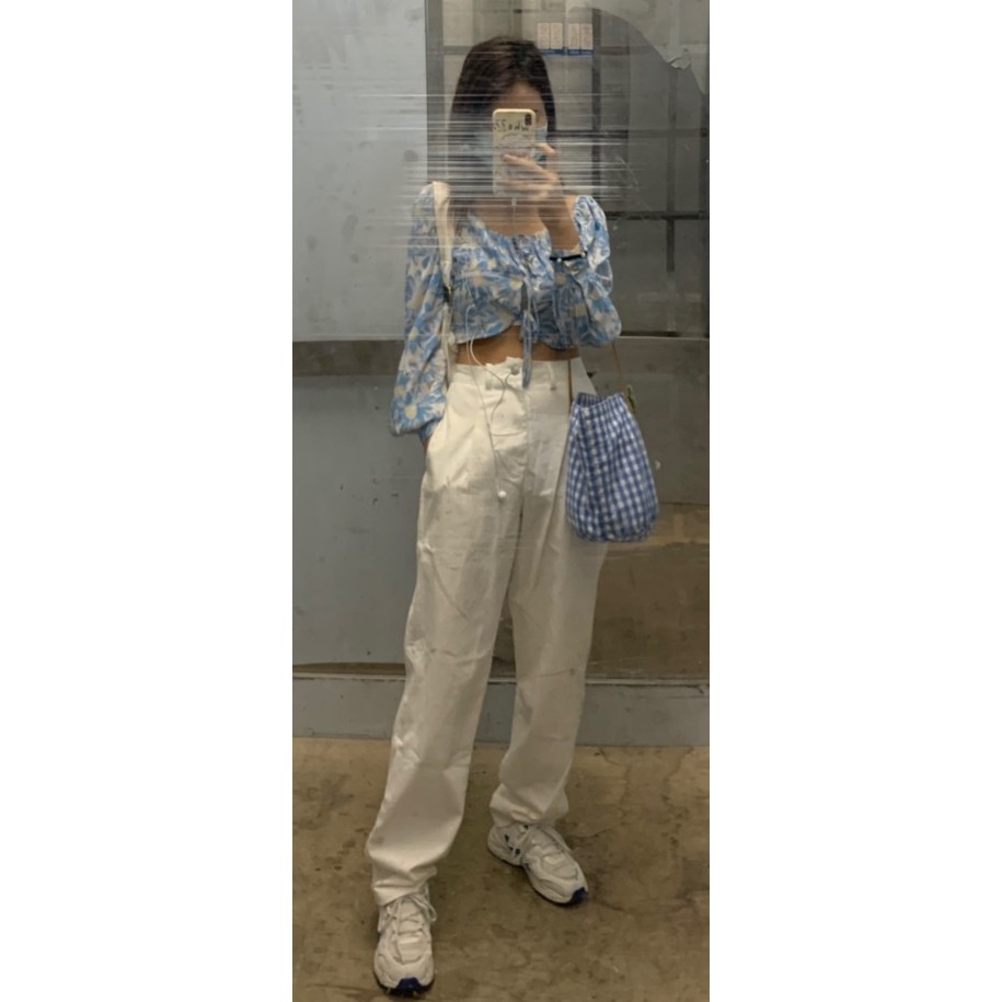 Quần kaki lưng cao ống suông trẻ trung (có hình thật) | BigBuy360 - bigbuy360.vn