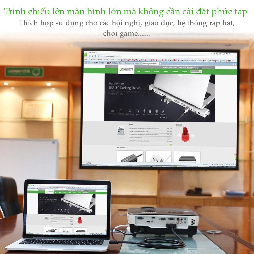 Cáp chuyển đổi HDMI sang DVI-D 24+1, dây tròn và dây dẹt, dài 1-15M UGREEN HD106