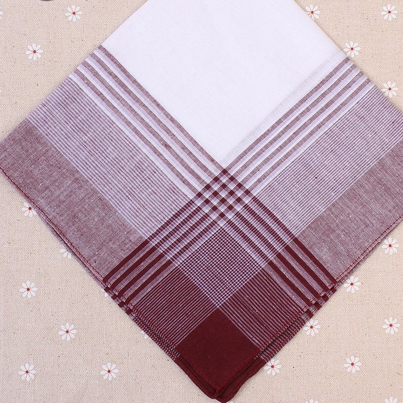 Bộ 5 Khăn Tay Cotton Vuông Kẻ Sọc Cá Tính Cho Nam