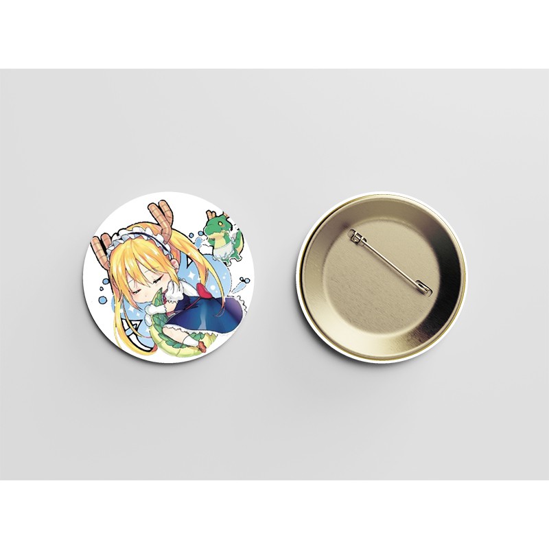 (nhiều mẫu) Huy hiệu cài áo IN HÌNH Kobayashi-san Chi no Maid Dragon CÔ HẦU GÁI RỒNG anime chibi