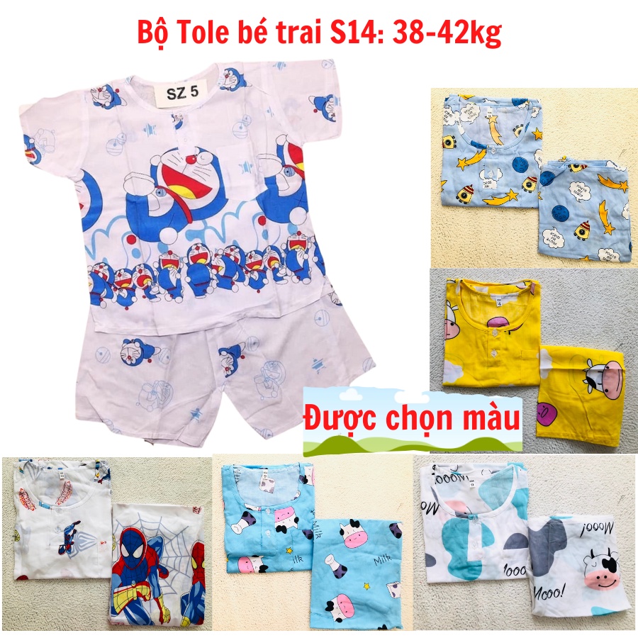 [S14:38-42kg][Được chọn màu] Bộ tole đùi bé trai, quần áo bé trai ,Bộ lanh 2 da loại 1 mềm, mịn, thoáng mát