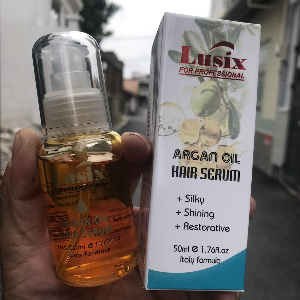 Tinh dầu dưỡng bóng phục hồi tóc hư tổn Argan Oil Lusix 50ml