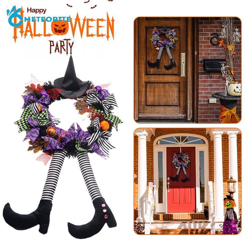 Vòng Hoa Bí Ngô / Lá Phong Nhân Tạo Nhiều Màu Sắc Dùng Trang Trí Nhà Cửa Dịp Halloween