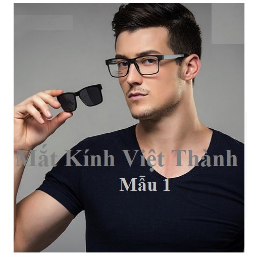  CÓ SẴN mắt kính 6 in 1 đa năng râm cận vuông kính 5 in 1