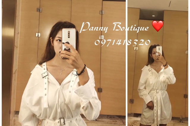 Đầm kiểu sơmi khuy đai cá tính, style ulzzang Hàn Quốc 🌻 Panny Boutique 🌻