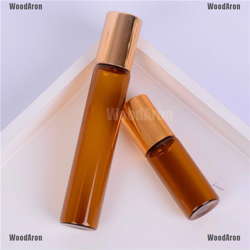 Bộ 5 chai thủy tinh rỗng đựng nước hoa/tinh dầu màu hổ phách 5/10ml | BigBuy360 - bigbuy360.vn