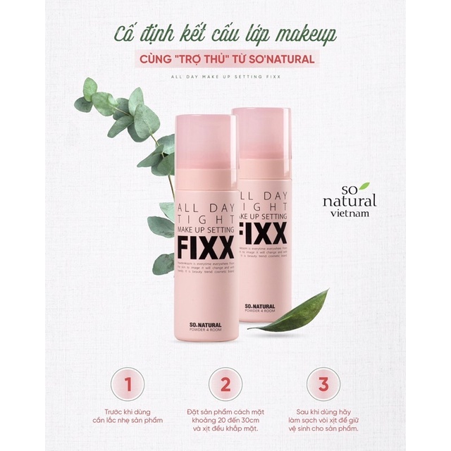 [CHÍNH HÃNG] Xịt Khóa Nền Trang Điểm So Natural All Day Tight Make Up Setting Fixx 75ml | BigBuy360 - bigbuy360.vn