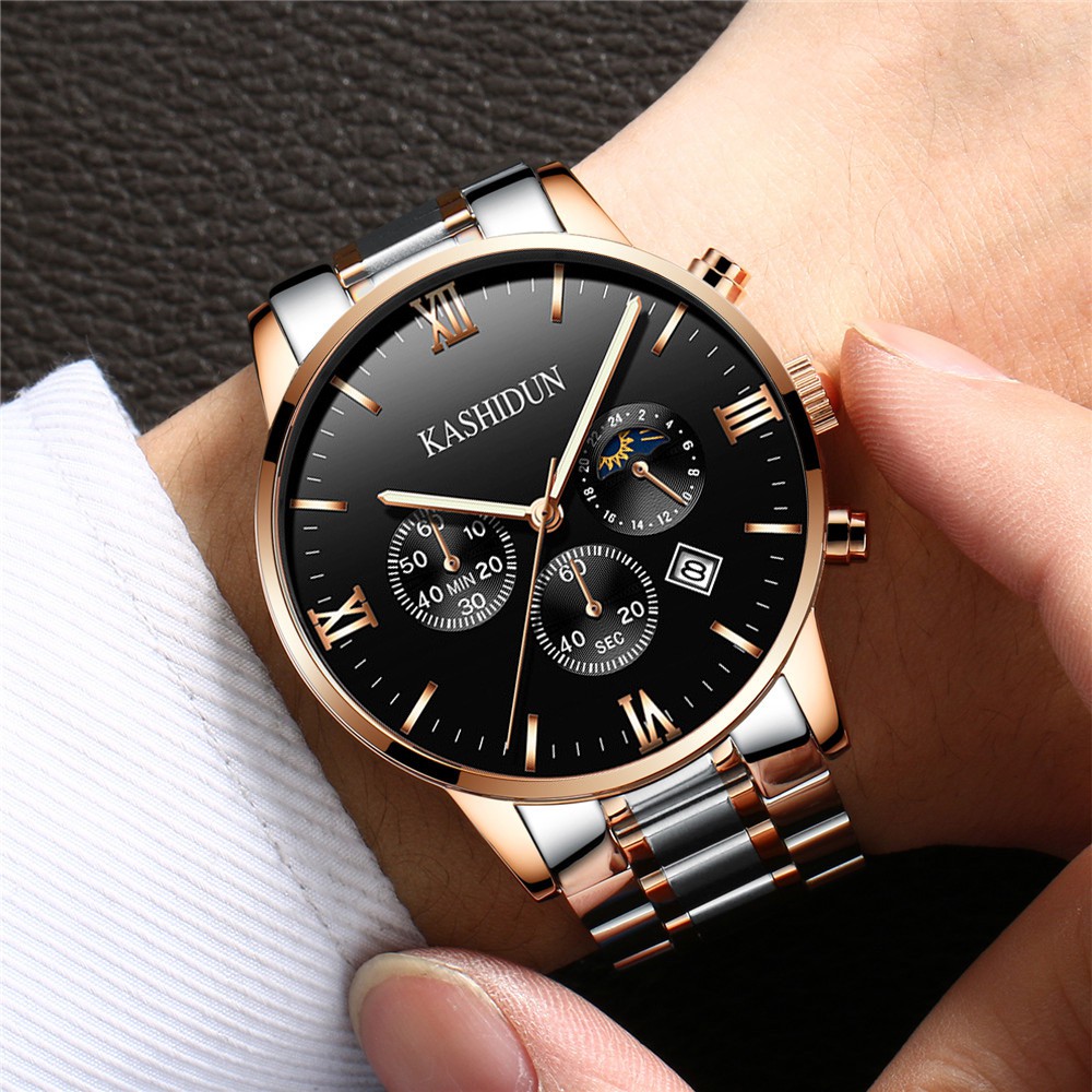 (SIÊU PHẨM) Đồng Hồ Nam Chạy 6 Kim KASHIDUN JAPAN Kim Dạ Quang Dây Thép Đúc Đặc_ Full Box | BigBuy360 - bigbuy360.vn