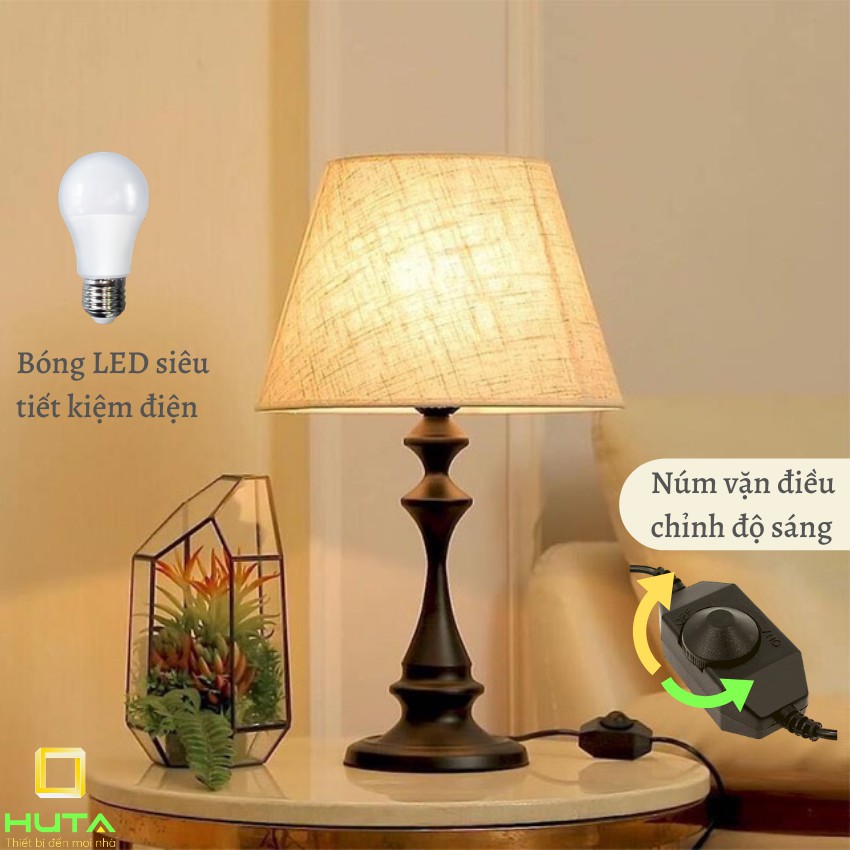 COMBO 2 Đèn Ngủ Để Bàn Dimmer Điều Chỉnh Sáng Cao Cấp, Bóng Led, Decor, Ánh Sáng Vàng, Mã T2 - Shop HUTA Light For Life