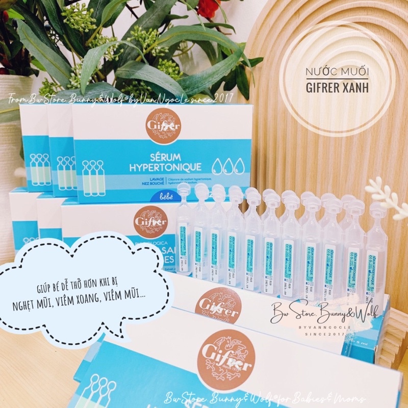 Nước Muối Sinh Lý Gifrer / Phyosidose nội địa Pháp - Xanh / Vàng / Hồng