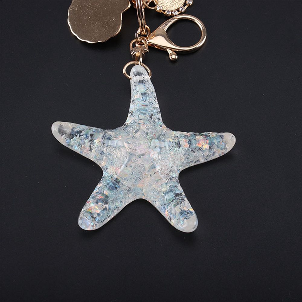 Mxgoods Pendant Accessories Starfish Pearl Shell Key Chain