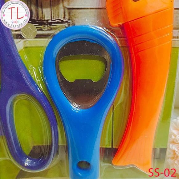 Combo dao con cá + kéo + dao bào + đồ khui bia – Bộ đồ dùng nhà bếp 4 trong 1 – Đồ dùng gia dụng