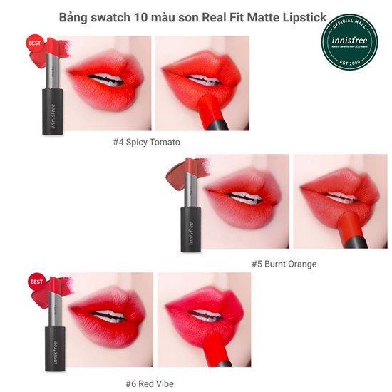 Son lì dạng thỏi innisfree Real Fit Matte Lipstick 3.6g | BigBuy360 - bigbuy360.vn