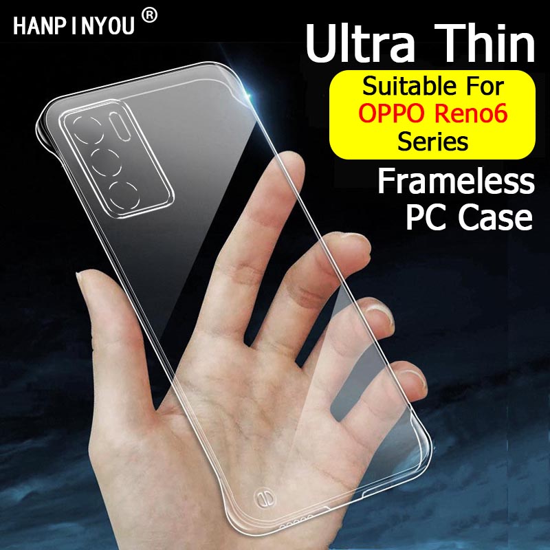 Ốp điện thoại PC cứng trong suốt siêu mỏng không viền bảo vệ toàn diện dành cho OPPO Reno 5 6 5 Pro Plus 5G Reno 5 Z K