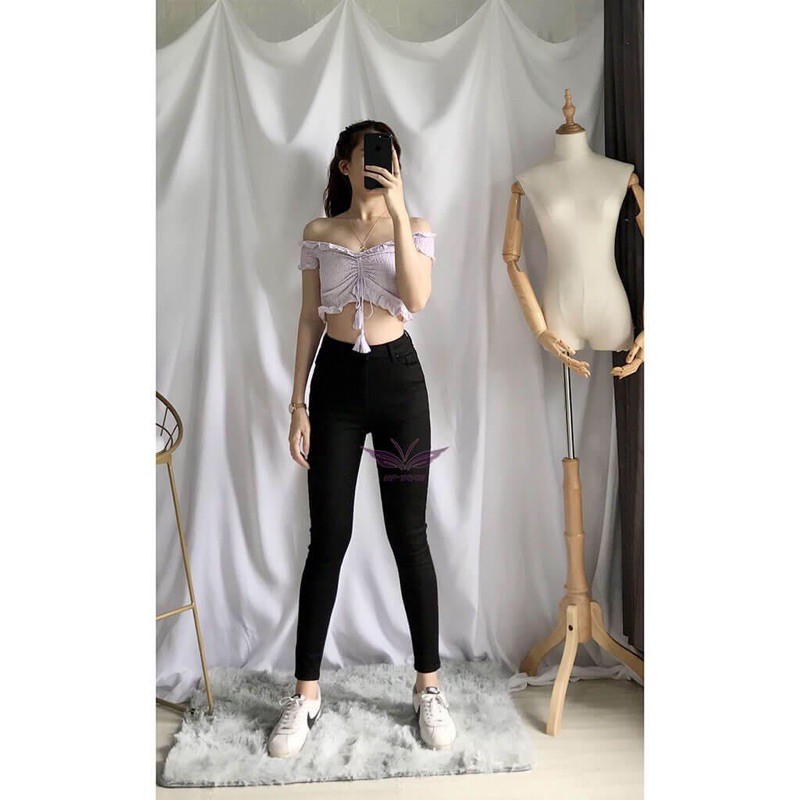 [Mã WASTMAY giảm 15% tối đa 30K đơn 150K] Quần Jeans Nữ 9 Tấc Siêu Co Giãn Cạp Cao/đen/vnxk | BigBuy360 - bigbuy360.vn